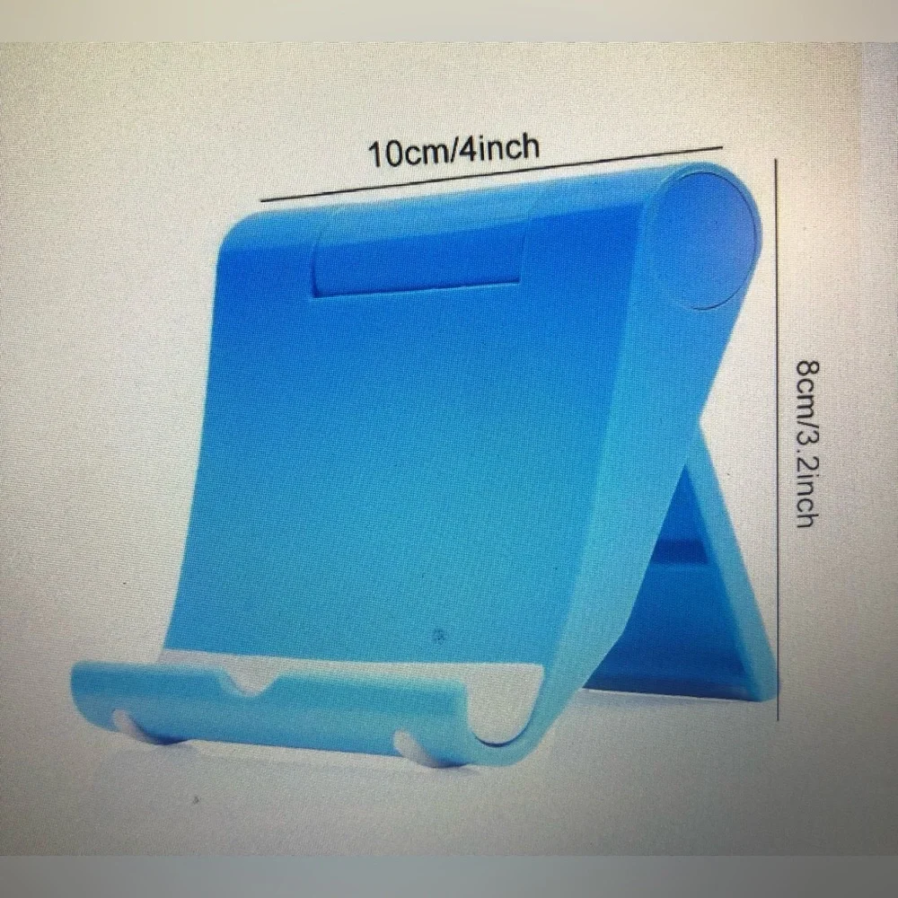 Foldable cellphone holder Desktop tablet adjustable stand blue.